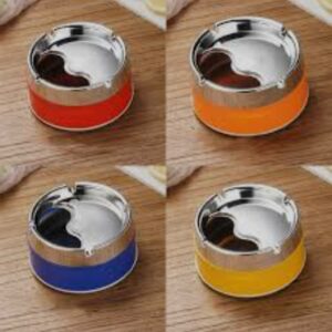 Compact Stainless Steel Ashtray – Portable Metal Holder with Lid, Travel-Friendly Design