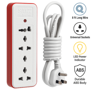 Universal Power Strip AC 220-240V Surge Protector With Heavy Duty, Plug For Computer, Printers, Universal AC Outlets (Color/Style May Vary)
