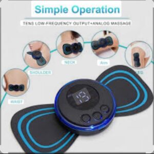 Mini Muscle Body Massager Host with 2 Replaceable Pads and 19 Speed 8 Modes for Pain Relief for Full Body and Relaxation of Arm, Leg Shoulder, Waist