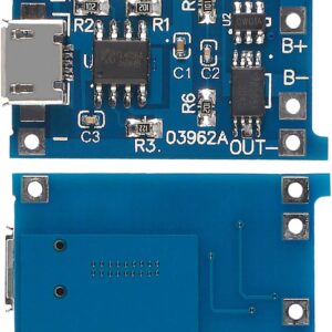 Pack of 2 - TP4056 Charging Module 5V Micro USB 1A 18650 Lithium Charging Board with Protection Charger Module with Dual Protection Function