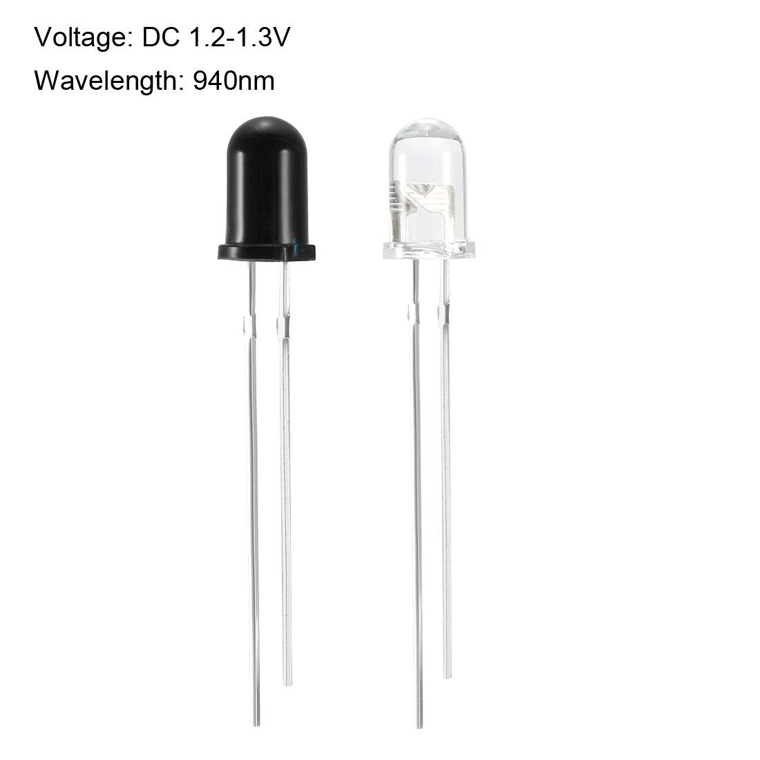 5mm 940nm LEDs Infrared Emitter and IR Receiver Diode 5MM Infrared Emission+Receiver Tube - Image 5
