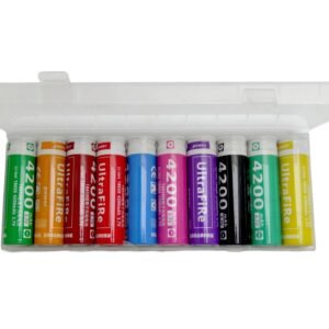 1x Button Top 18650 Rechargeable Battery 4200mAh High Capacity 3.7 Volt Rechargeable Battery for Headlamp, Flashlight and PowerBank (Color May Vary). (Pack Of 1)