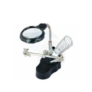 Soldering Iron Stand with LED Light dual Magnifier Magnifying Glass