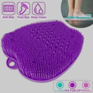Foot Back Cleaning Pad, 2025 New Shower Foot Scrubber Mat Back Shower Foot Scrubber Mat Back Washer, Wall Mounted Slip Suction Cups Foot Back Scrubber for Women Men (Dark Gray)