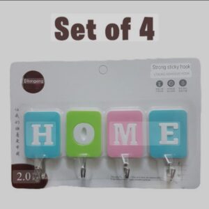 Alphabet Wall Hooks for Hanging 4pcs, Strong Adhesive Wall Hooks 2kg, Sticky Wall Hooks, Hook For Wall Hanging Adhesive Hook for Wall Hooks For Hanging
