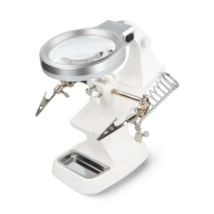 Soldering Iron Stand with LED Light dual Magnifier Magnifying Glass