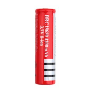 1x Button Top 18650 Rechargeable Battery 4200mAh High Capacity 3.7 Volt Rechargeable Battery for Headlamp, Flashlight and PowerBank (Color May Vary) (Pack of 4)