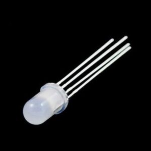 5mm RGB Tri-Color (Red Green Blue Multicolor) 4Pin LED Diodes Common Cathode Diffused Round Lens 29mm Long Lead, Light Emitting Diodes
