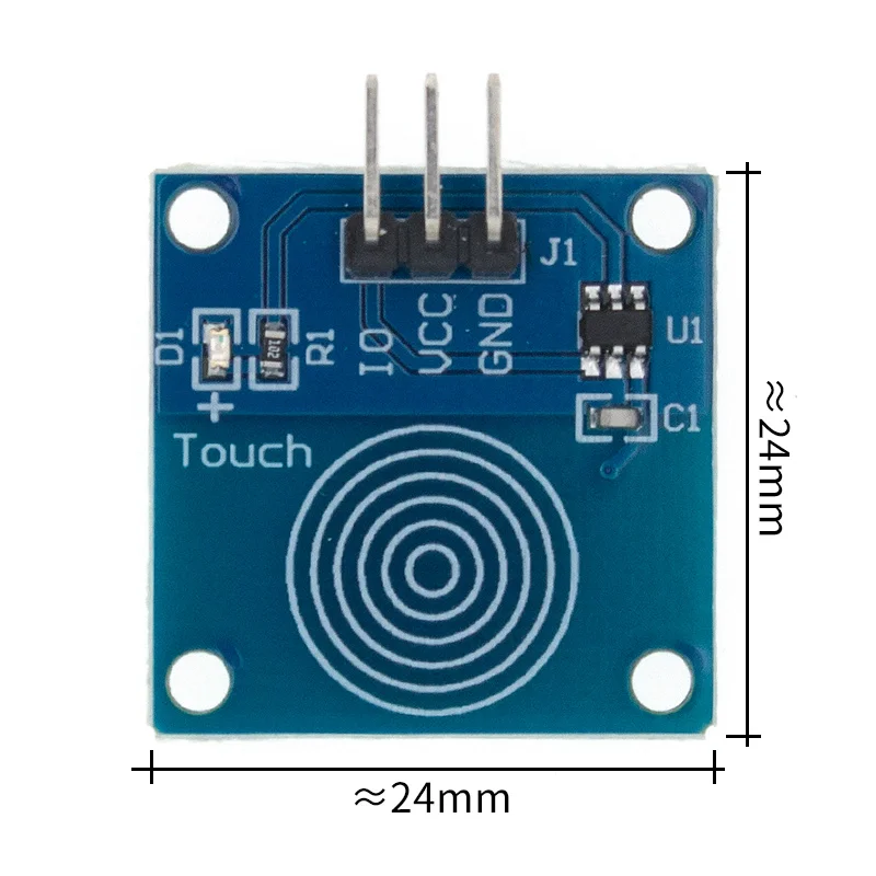 TTP223 Digital Capacitive Touch Sensor, Self Calibration Self Lock Button Switch Module 2.5~5.5V