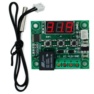 W1209 12V DC Digital Temperature Controller Board Micro Thermostat -50-110°C Electronic Module Switch with 10A One-Channel Relay and Waterproof Compatible with Ar-duino Rasp-Berry Pi