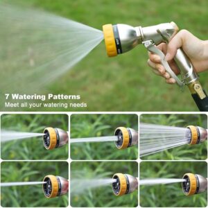 Garden Water Sprinkler, Garden Water Shower Hose Head, Garden Water Spray with 7 Functions - Garden Watering Spray, Gardening Accessories
