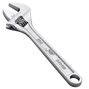 8-Inch Adjustable Wrench - Professional Heavy Duty Chrome Vanadium Steel Shifter Spanner with Inch/Metric Scale Wide Caliber Opening