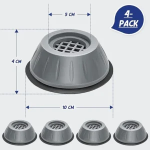 Pack of 4 - Anti Vibration Pads for Washing Machine and Dryer Shock and Noise Cancelling Washing Machine Support Prevent Moving Shaking Walking Universal Size