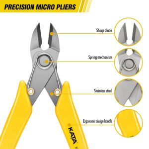 Stainless Steel Wire Cutter, Heavy Duty Side Cutter, Flush Cutters, Micro Cutter Sprue Cutting Pliers for Cutting Electronics, Jewelry Making, Metal Wire, Crafting.